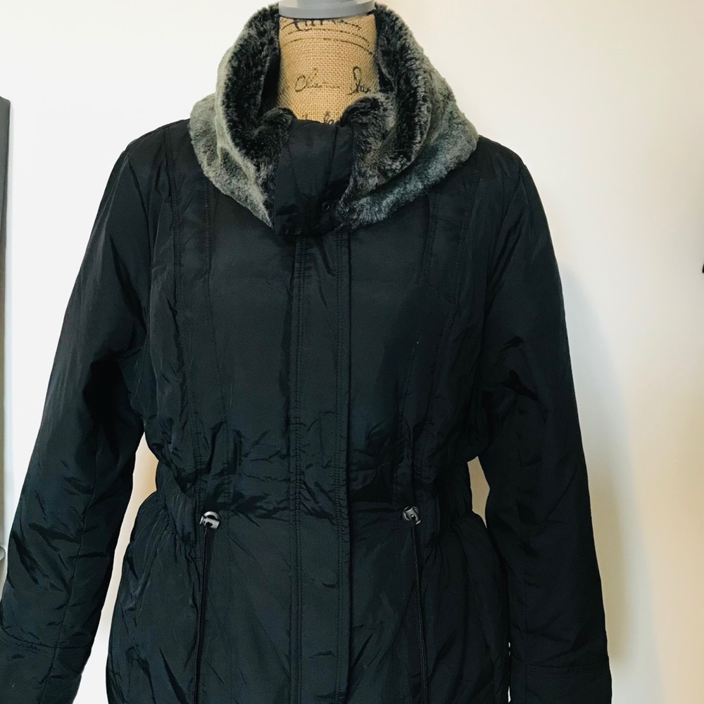 Women's Black Faux Fur Collar Jacket